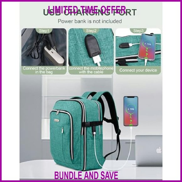 Lightweight Travel Backpack with USB Port, Laptop Compartment, Water Resistant main image 5